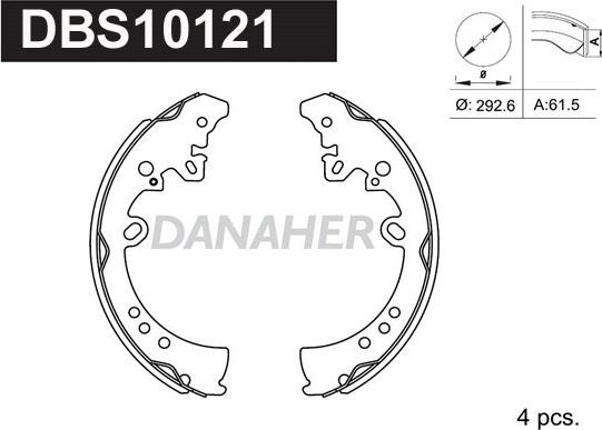 Danaher DBS10121 - Jeu de mâchoires de frein cwaw.fr