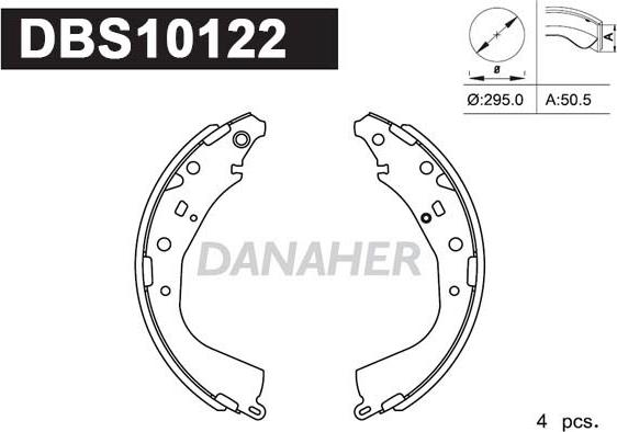 Danaher DBS10122 - Jeu de mâchoires de frein cwaw.fr