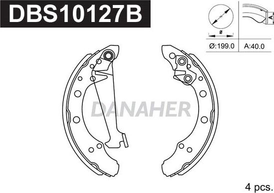 Danaher DBS10127B - Jeu de mâchoires de frein cwaw.fr