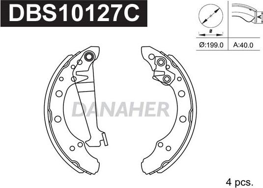 Danaher DBS10127C - Jeu de mâchoires de frein cwaw.fr