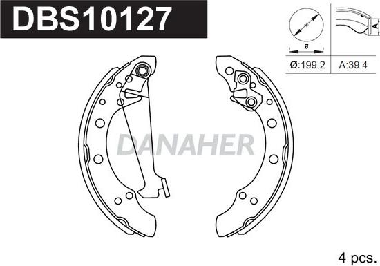 Danaher DBS10127 - Jeu de mâchoires de frein cwaw.fr