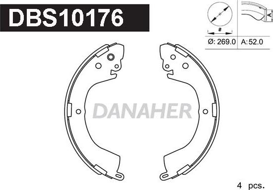 Danaher DBS10176 - Jeu de mâchoires de frein cwaw.fr