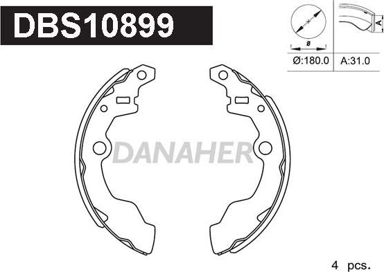 Danaher DBS10899 - Jeu de mâchoires de frein cwaw.fr