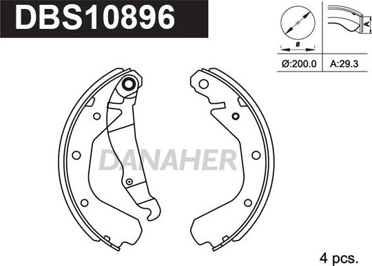 Danaher DBS10896 - Jeu de mâchoires de frein cwaw.fr