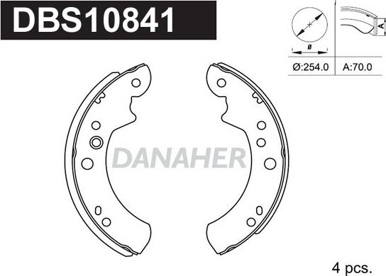 Danaher DBS10841 - Jeu de mâchoires de frein cwaw.fr