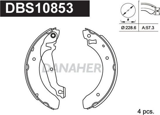 Danaher DBS10853 - Jeu de mâchoires de frein cwaw.fr