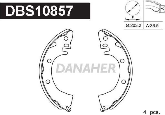 Danaher DBS10857 - Jeu de mâchoires de frein cwaw.fr