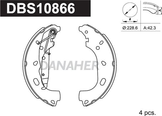 Danaher DBS10866 - Jeu de mâchoires de frein cwaw.fr