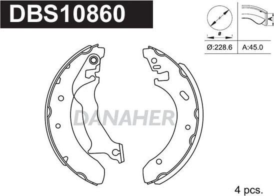 Danaher DBS10860 - Jeu de mâchoires de frein cwaw.fr