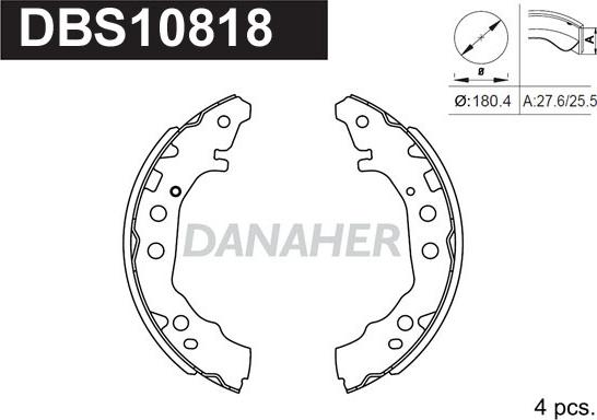 Danaher DBS10818 - Jeu de mâchoires de frein cwaw.fr