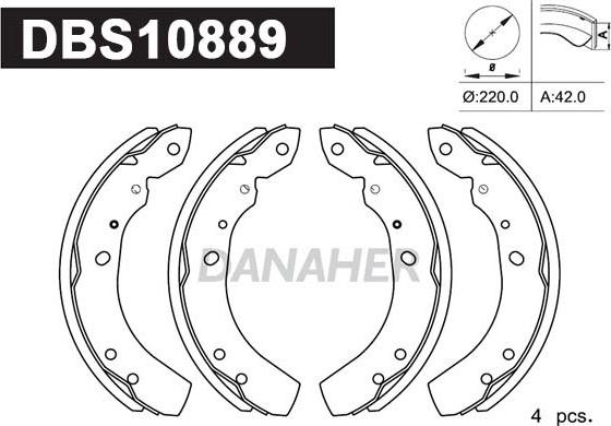 Danaher DBS10889 - Jeu de mâchoires de frein cwaw.fr