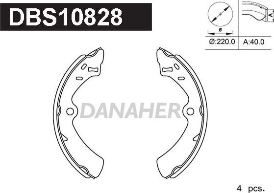 Danaher DBS10828 - Jeu de mâchoires de frein cwaw.fr