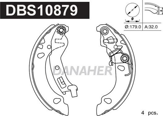 Danaher DBS10879 - Jeu de mâchoires de frein cwaw.fr