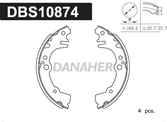 Danaher DBS10874 - Jeu de mâchoires de frein cwaw.fr