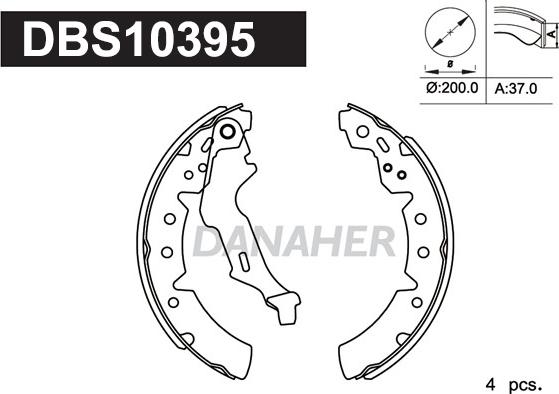 Danaher DBS10395 - Jeu de mâchoires de frein cwaw.fr