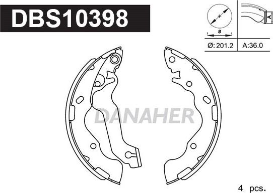 Danaher DBS10398 - Jeu de mâchoires de frein cwaw.fr