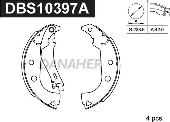 Danaher DBS10397A - Jeu de mâchoires de frein cwaw.fr