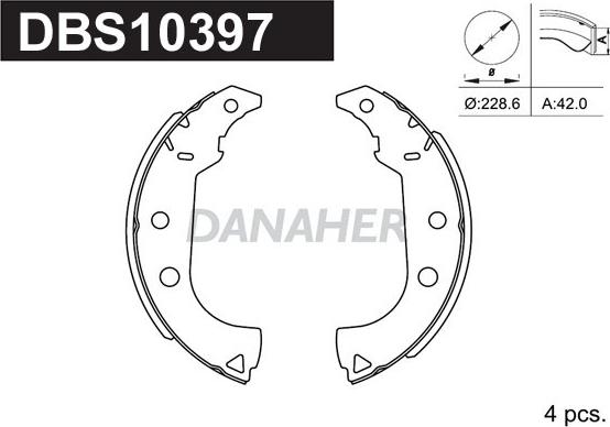 Danaher DBS10397 - Jeu de mâchoires de frein cwaw.fr