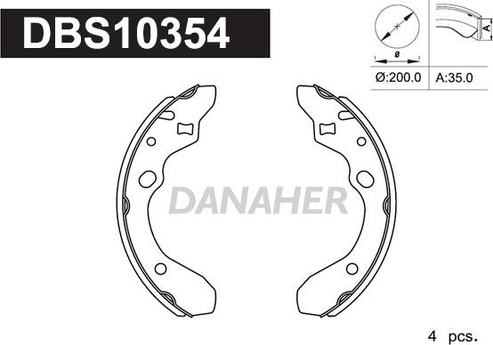 Danaher DBS10354 - Jeu de mâchoires de frein cwaw.fr