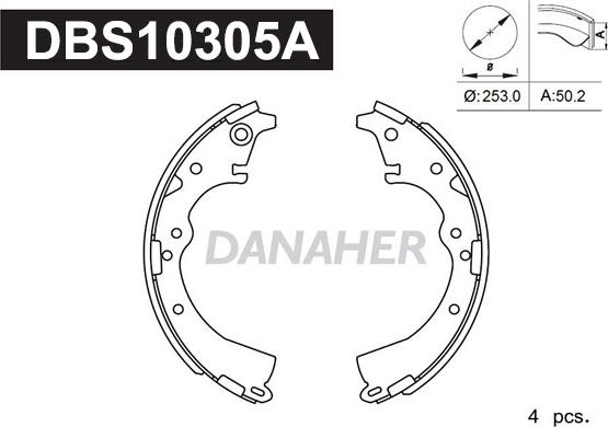 Danaher DBS10305A - Jeu de mâchoires de frein cwaw.fr