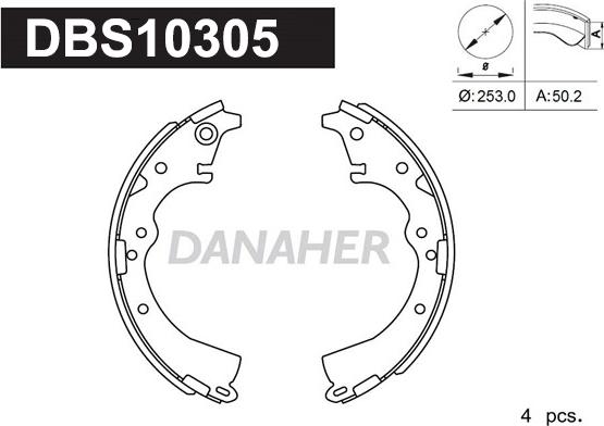 Danaher DBS10305 - Jeu de mâchoires de frein cwaw.fr