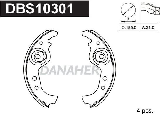 Danaher DBS10301 - Jeu de mâchoires de frein cwaw.fr