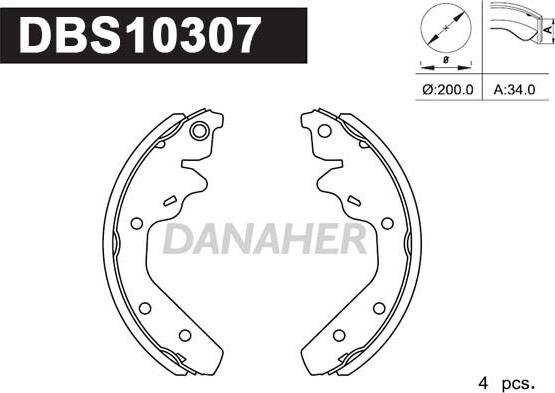 Danaher DBS10307 - Jeu de mâchoires de frein cwaw.fr