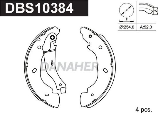 Danaher DBS10384 - Jeu de mâchoires de frein cwaw.fr