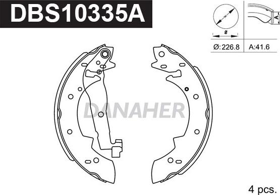 Danaher DBS10335A - Jeu de mâchoires de frein cwaw.fr