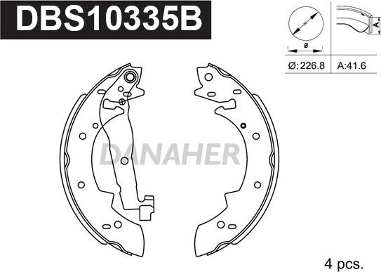 Danaher DBS10335B - Jeu de mâchoires de frein cwaw.fr