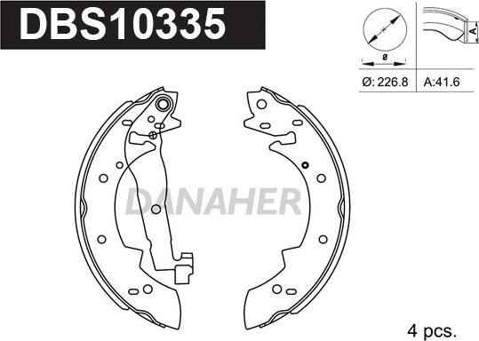 Danaher DBS10335 - Jeu de mâchoires de frein cwaw.fr