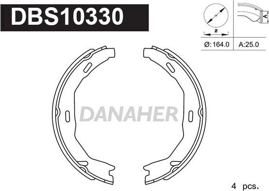 Danaher DBS10330 - Jeu de mâchoires de frein, frein de stationnement cwaw.fr