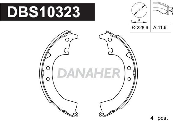 Danaher DBS10323 - Jeu de mâchoires de frein cwaw.fr