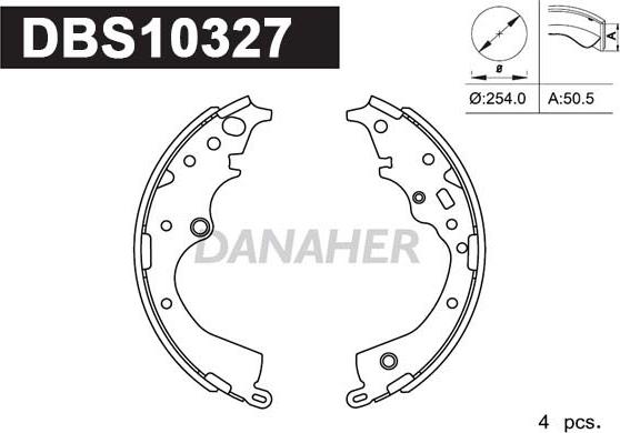 Danaher DBS10327 - Jeu de mâchoires de frein cwaw.fr