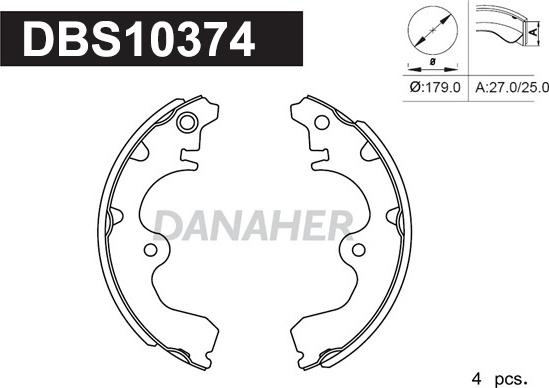 Danaher DBS10374 - Jeu de mâchoires de frein cwaw.fr