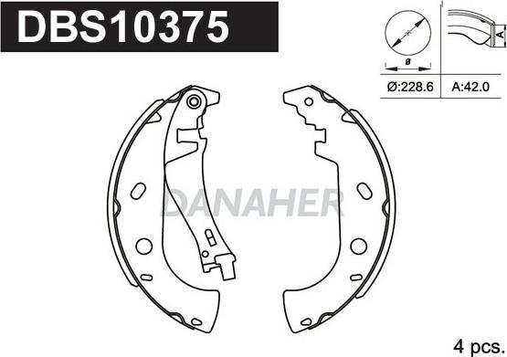 Danaher DBS10375 - Jeu de mâchoires de frein cwaw.fr