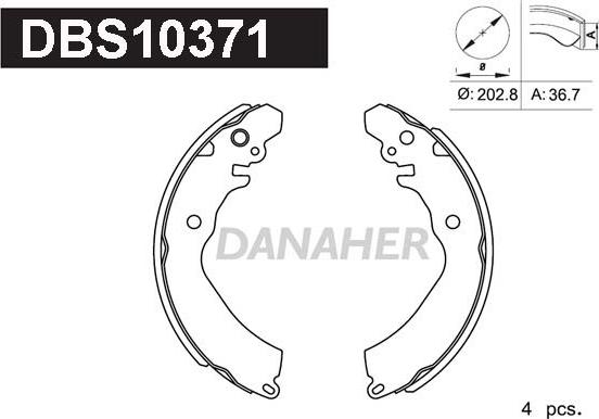 Danaher DBS10371 - Jeu de mâchoires de frein cwaw.fr