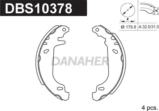 Danaher DBS10378 - Jeu de mâchoires de frein cwaw.fr