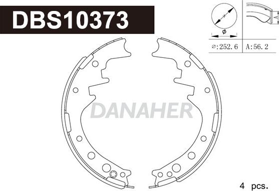 Danaher DBS10373 - Jeu de mâchoires de frein cwaw.fr