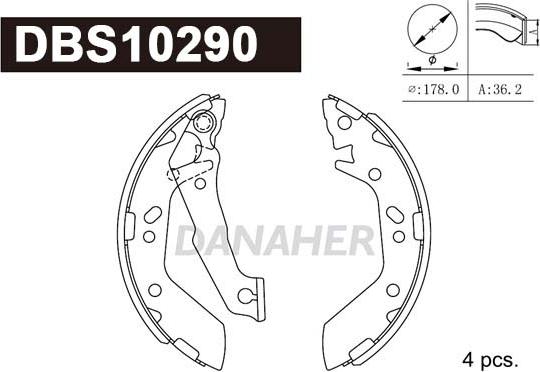 Danaher DBS10290 - Jeu de mâchoires de frein cwaw.fr