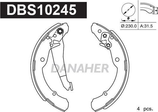 Danaher DBS10245 - Jeu de mâchoires de frein cwaw.fr