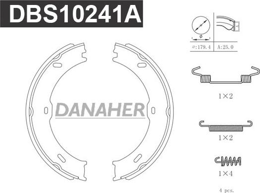 Danaher DBS10241A - Jeu de mâchoires de frein, frein de stationnement cwaw.fr