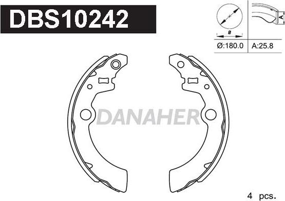 Danaher DBS10242 - Jeu de mâchoires de frein cwaw.fr