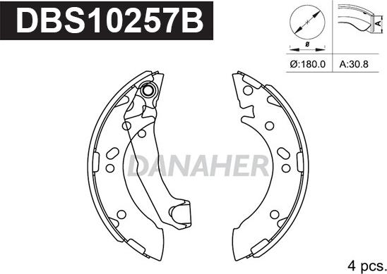 Danaher DBS10257B - Jeu de mâchoires de frein cwaw.fr