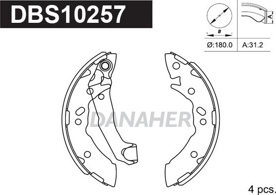 Danaher DBS10257 - Jeu de mâchoires de frein cwaw.fr