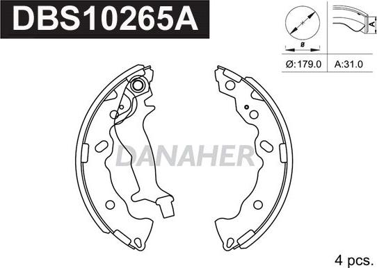 Danaher DBS10265A - Jeu de mâchoires de frein cwaw.fr