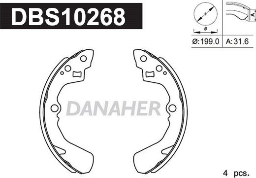 Danaher DBS10268 - Jeu de mâchoires de frein cwaw.fr