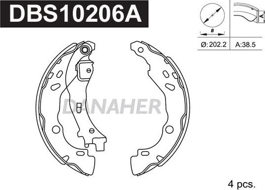 Danaher DBS10206A - Jeu de mâchoires de frein cwaw.fr