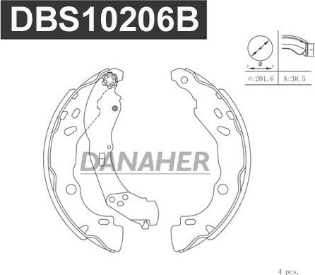 Danaher DBS10206B - Jeu de mâchoires de frein cwaw.fr