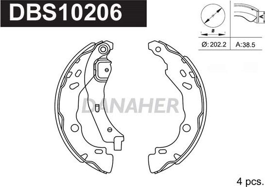 Danaher DBS10206 - Jeu de mâchoires de frein cwaw.fr